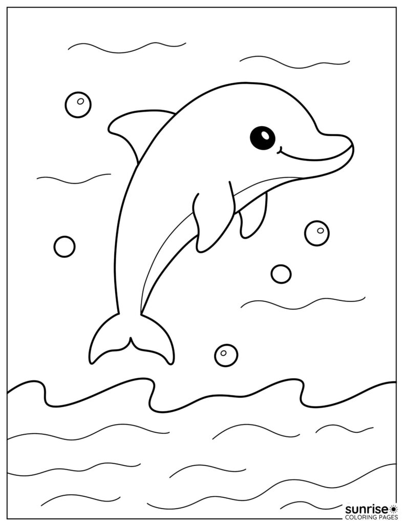 dolphin jumping out of the water coloring page
