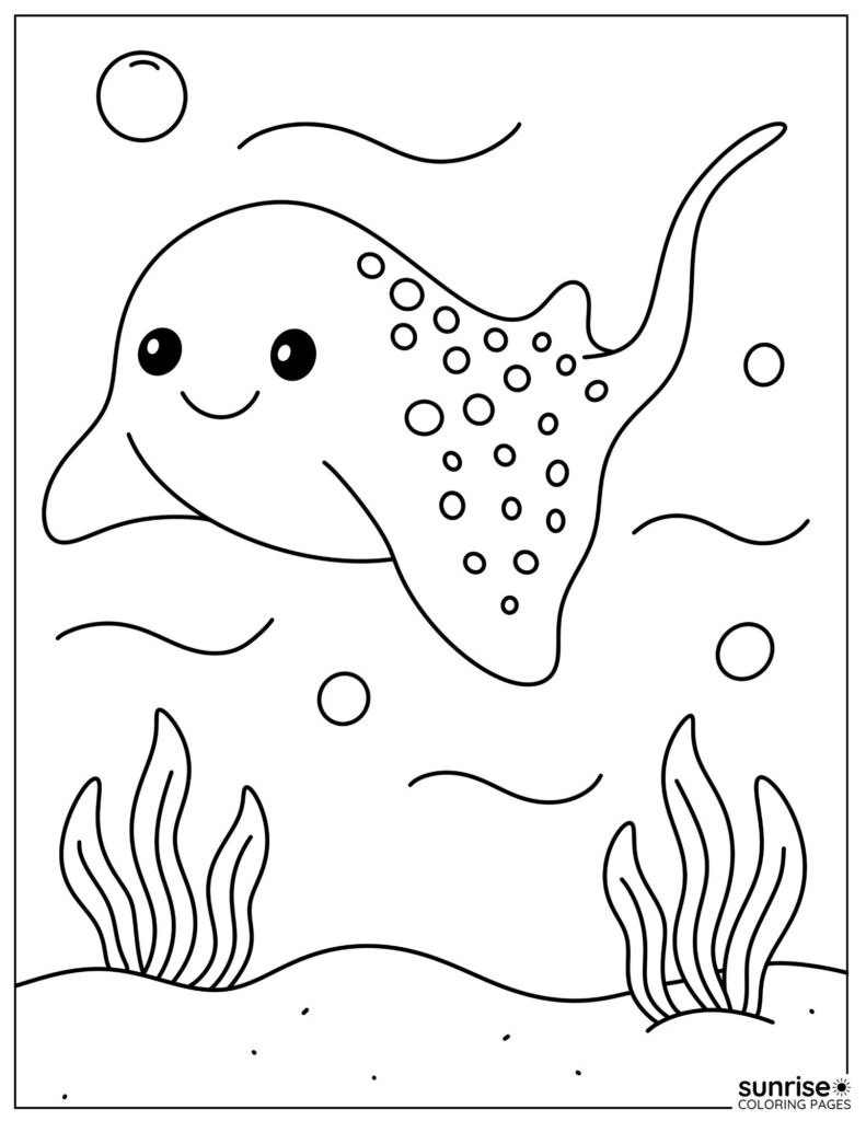 manta ray coloring page