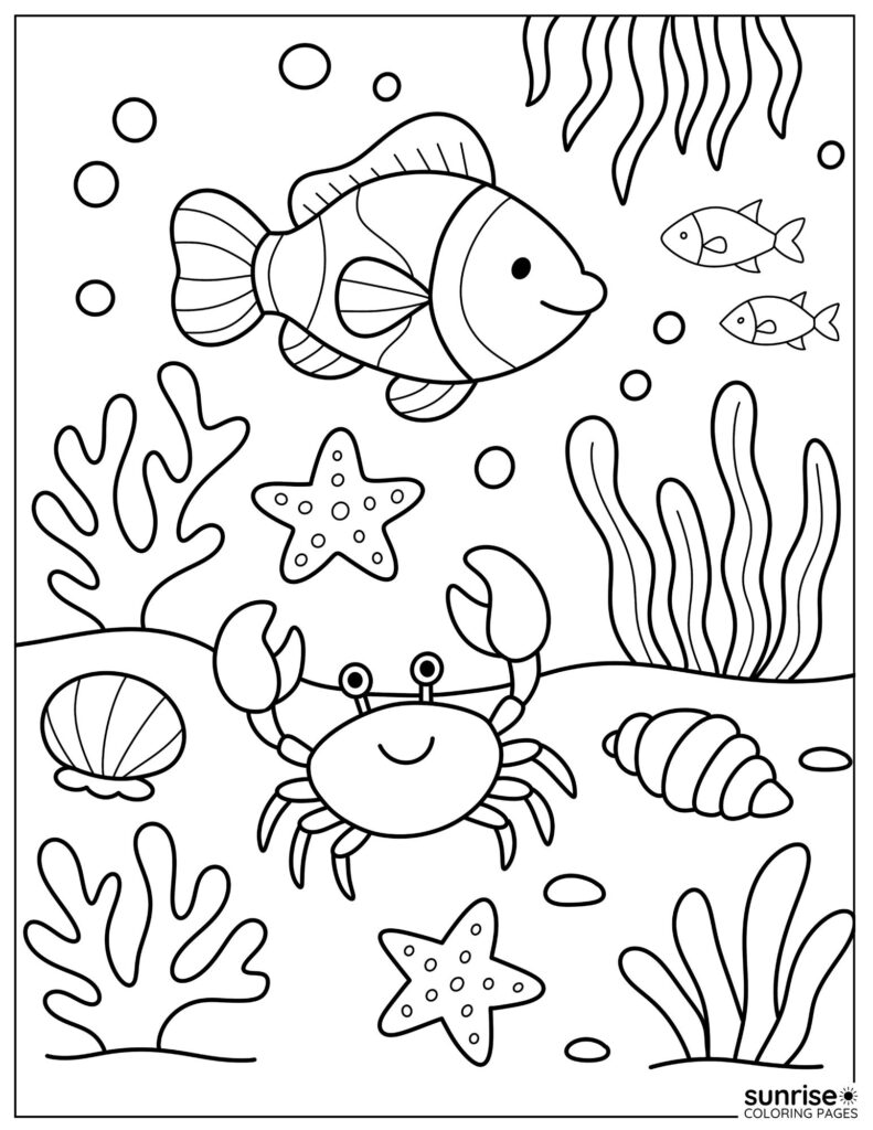 ocean animals coloring page