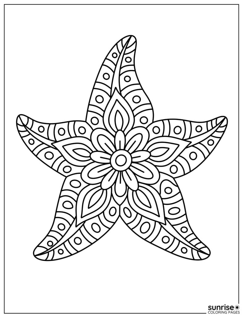 starfish mandala coloring page