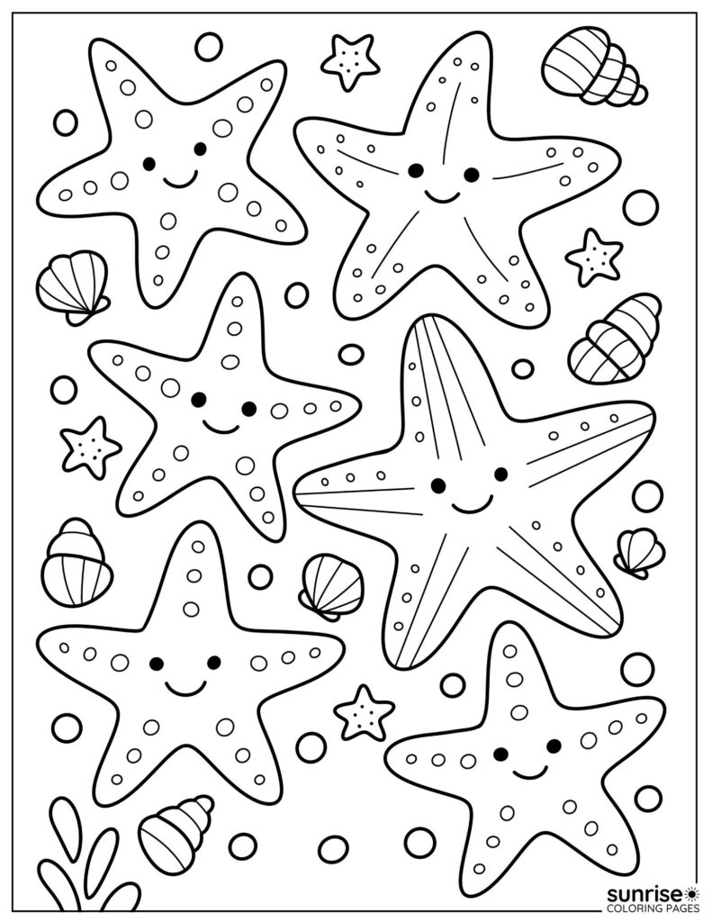 starfish pattern coloring page