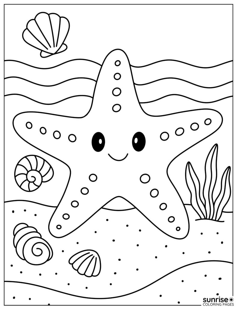 underwater starfish coloring page